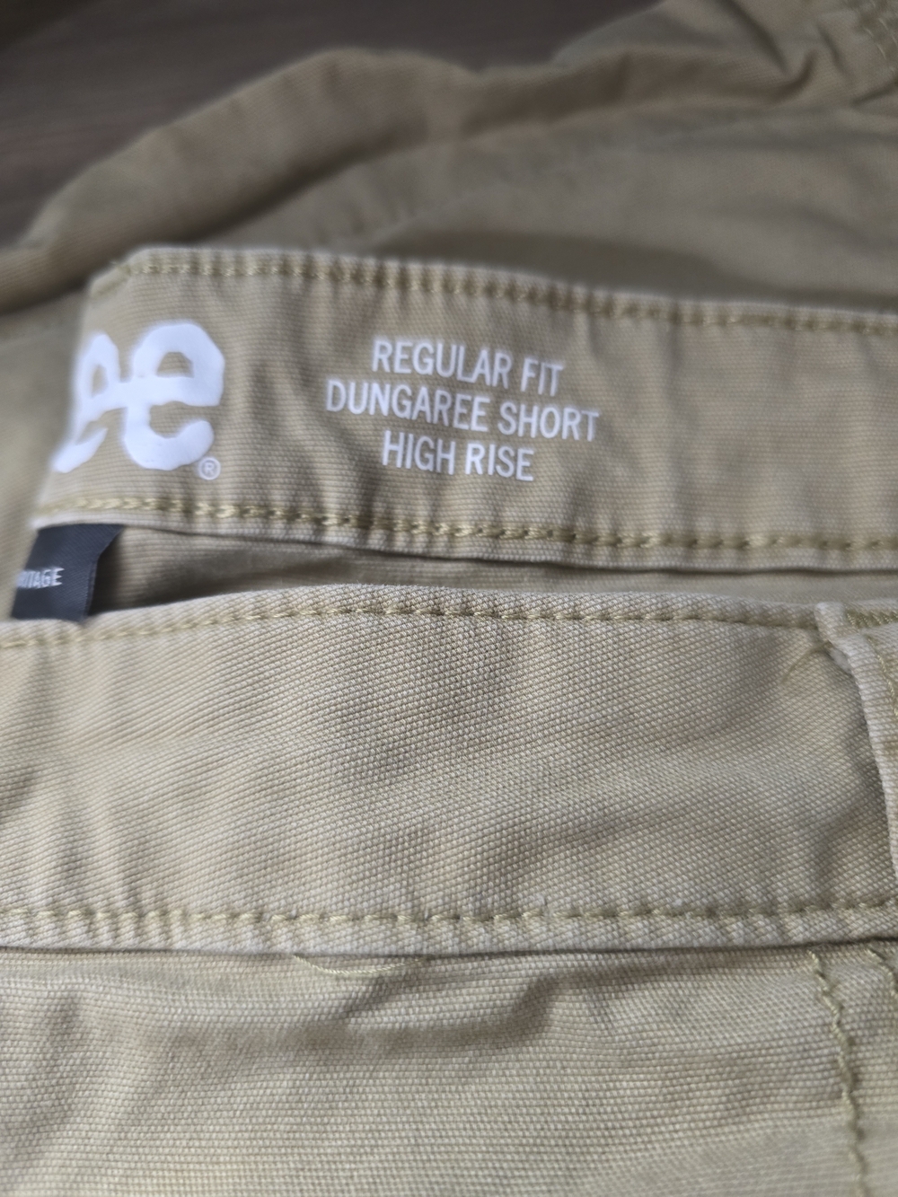 Lee High Rise Dungaree Shorts in Khaki